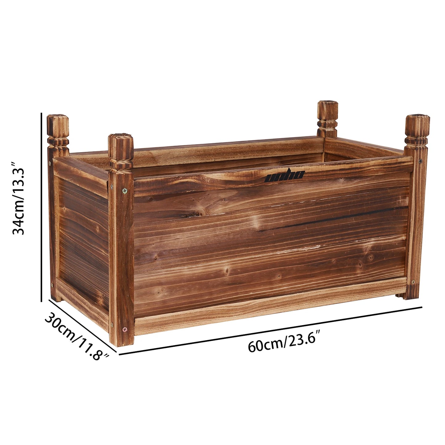 Wooden Raised Planter Box For Indoor And Outdoor Gardens