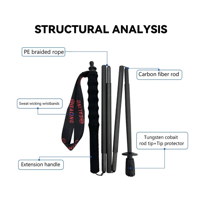 Okhealing Carbon Fiber Foldable Trekking Poles Ultralight Hiking Gear