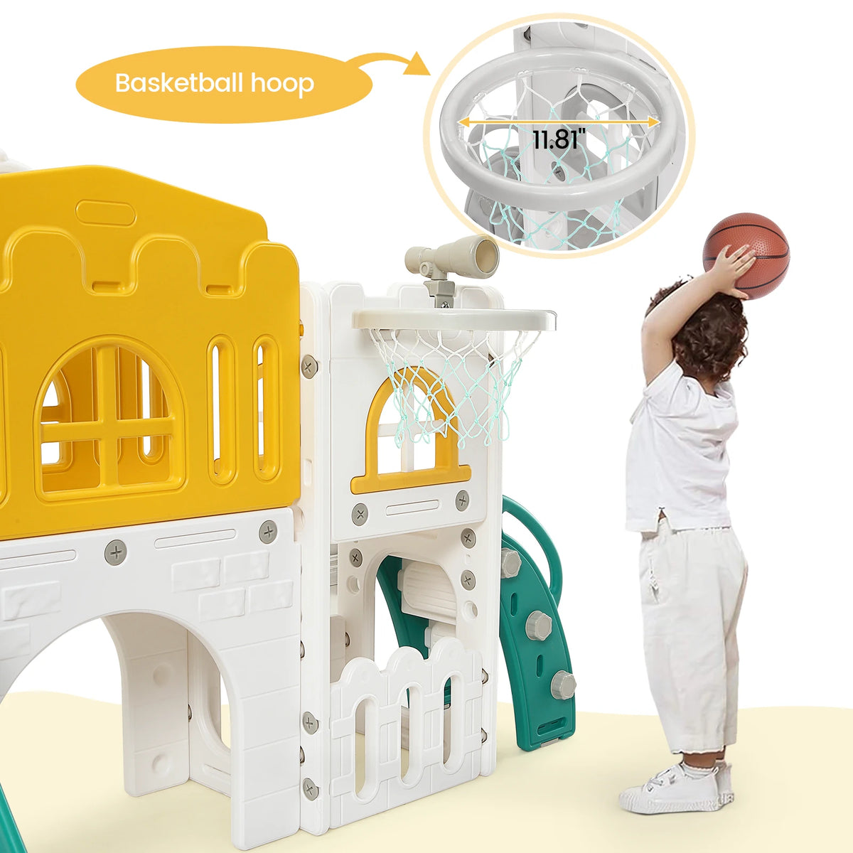 HiMISS Toddler 8 In 1 Indoor Slide Playground With Climber