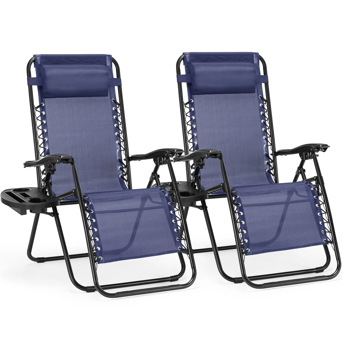 JHK Zero Gravity Portable Recliner With Cup Holder And Pillow