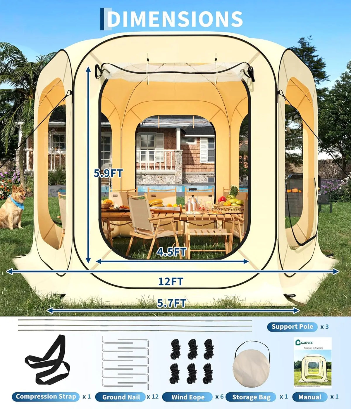 TACLEEKII Pop Up Screen Tent Portable Instant Bubble Shelter
