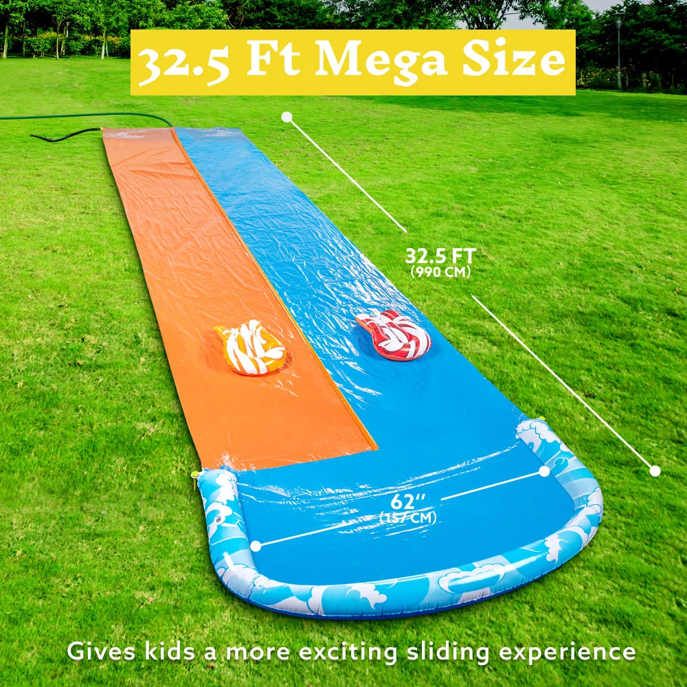 Joyfy Dual Racing Lanes Inflatable Water Slide With Sprayer