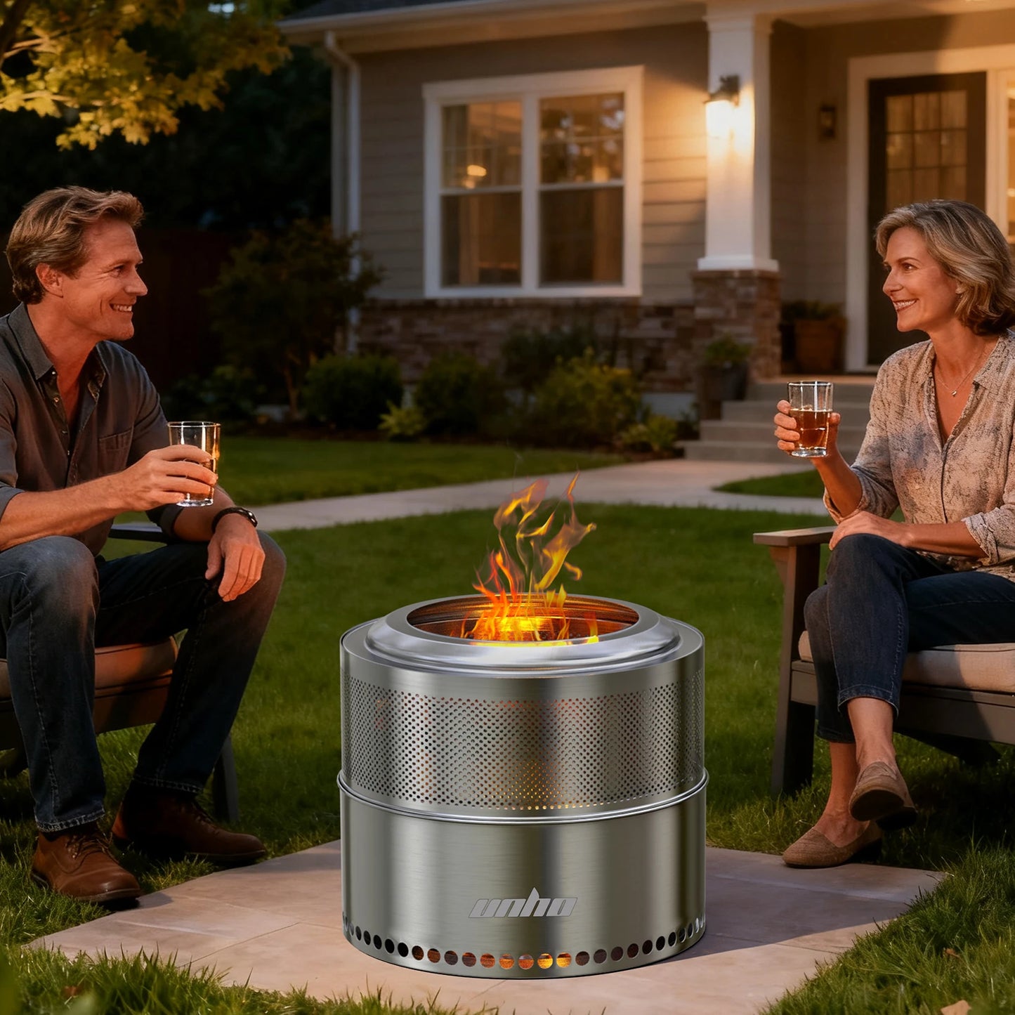 Portable Stainless Steel Smokeless Fire Pit With Carry Bag