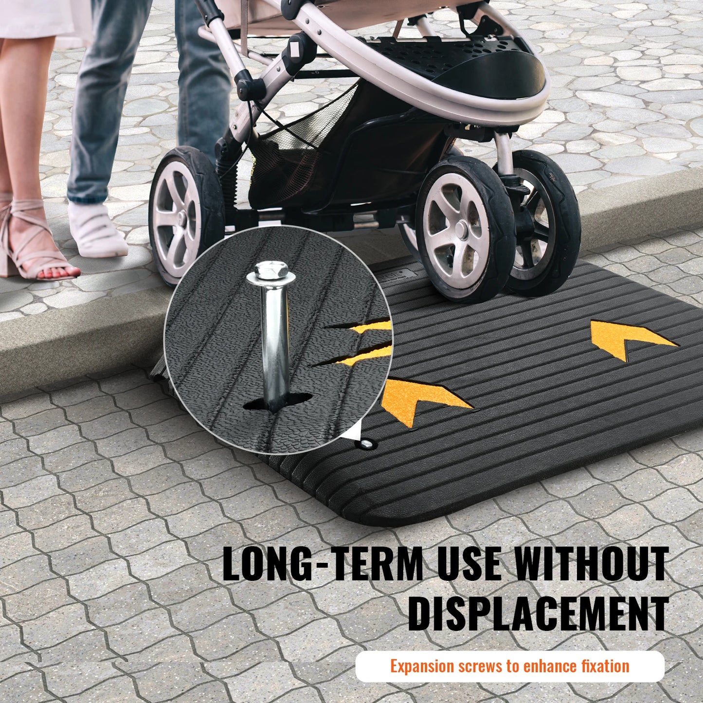 SucceBuy Portable Non-Slip Rubber Driveway Curb Ramps
