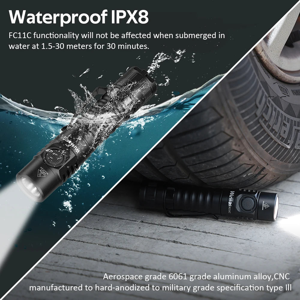 Wurkkos FC11C USB C Rechargeable EDC Flashlight 1200 Lumens