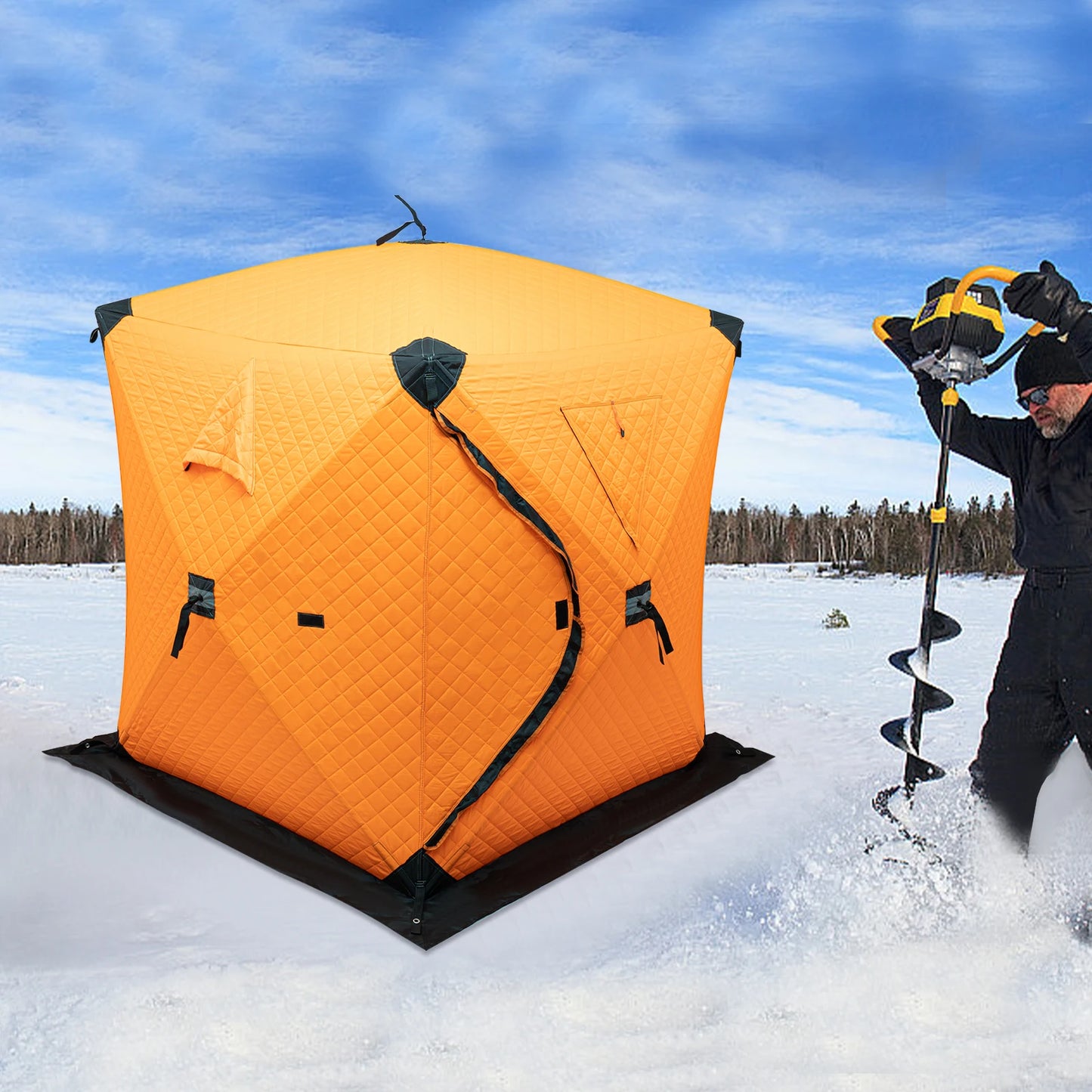 Bymaocar Ice Fishing Tent Windproof Thermal Shelter for Camping Hiking