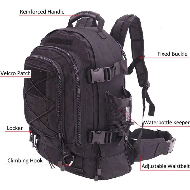 LQARMY Military Tactical Backpack For Outdoor Hiking And Camping