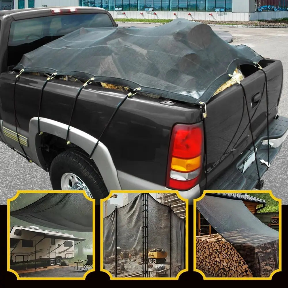 60% Brown Shade Cloth with Grommets - 20 X 40 T Heavy Duty Mesh Tarp - Sun Shade Cloth or Garden Vegetables Plants Greenhouse Ou