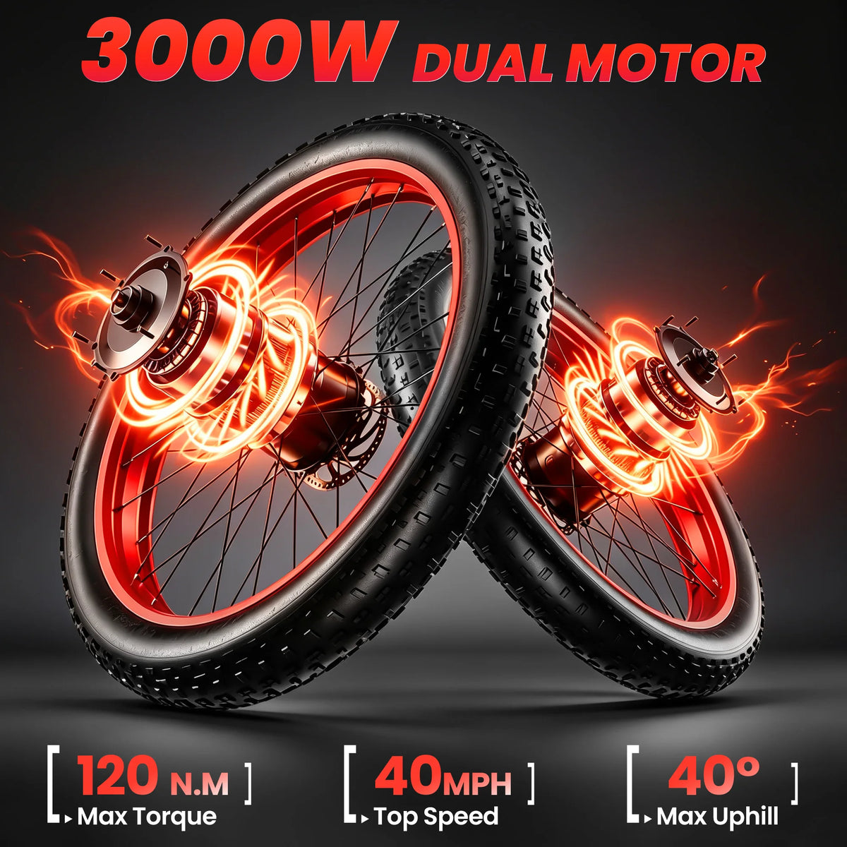 EOEOTWO Electric Fat Tire Mountain Ebike With Long Range