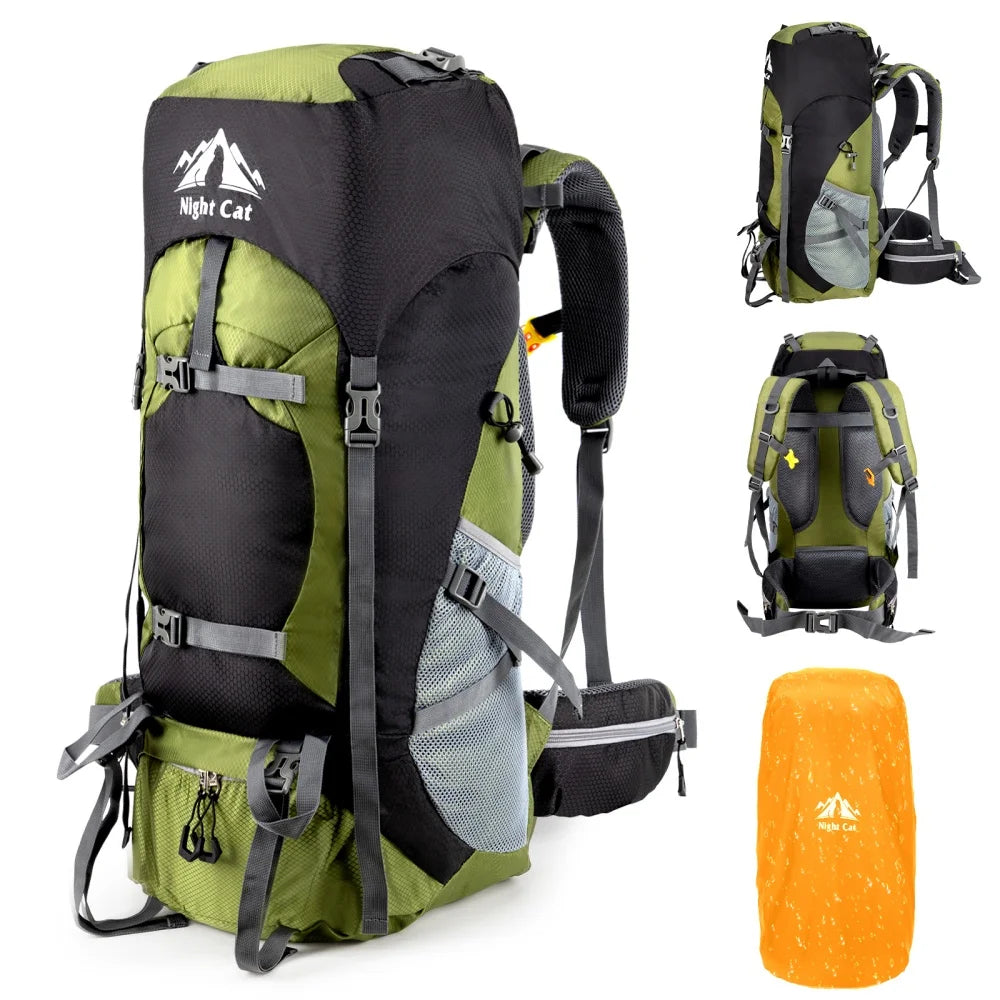 Night Cat Waterproof Hiking Backpack For Camping And Travel