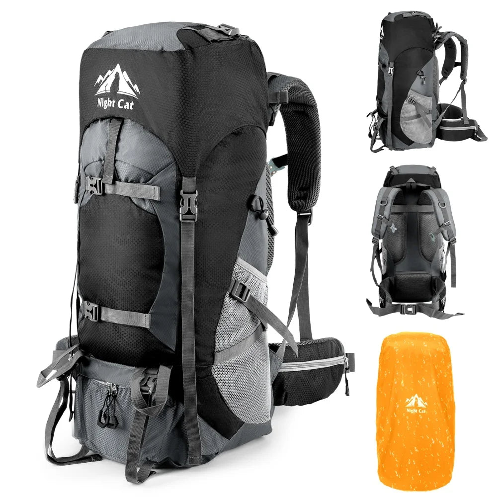 Night Cat Waterproof Hiking Backpack For Camping And Travel