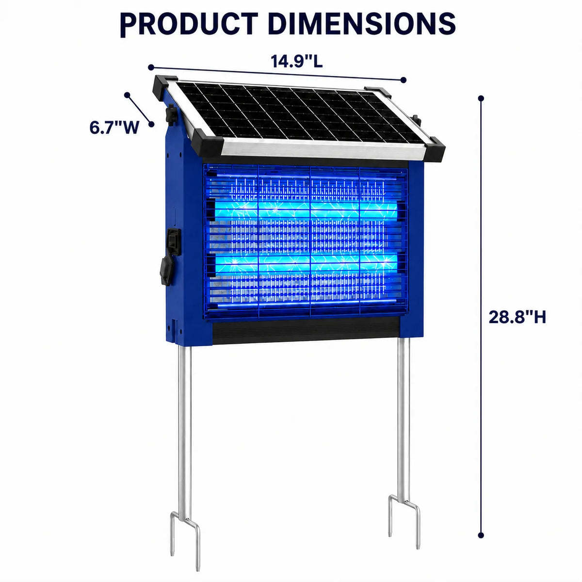 Solar Powered Waterproof Bug Zapper With Dual Solar And USB Charging‌