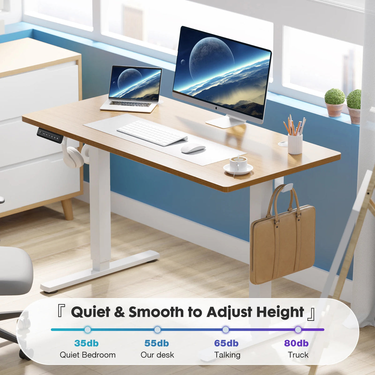 JHK Electric Height Adjustable Ergonomic Office Standing Desk