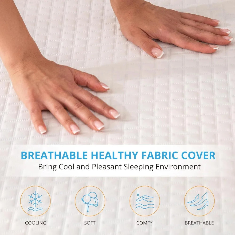 Gel Memory Foam Mattress Topper, 3 Inch Full With Removable Breathable Soft Cover, Cooling Bed Topper For Comfort Body Suppo