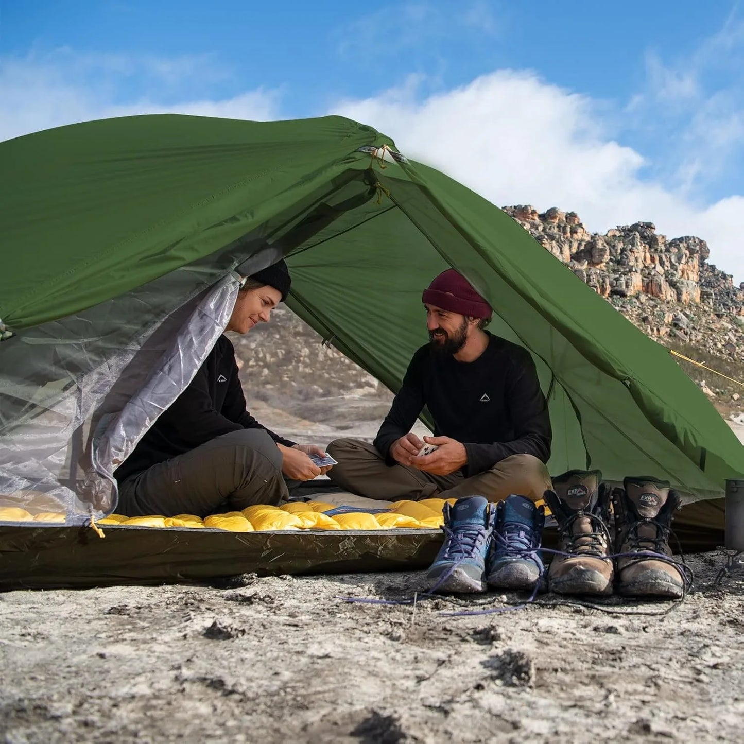 Naturehike Mongar 2 Person Tent 20D Nylon 210T Waterproof Ultralight Camping Hiking Tent with Mat Backpacking Travel Tent