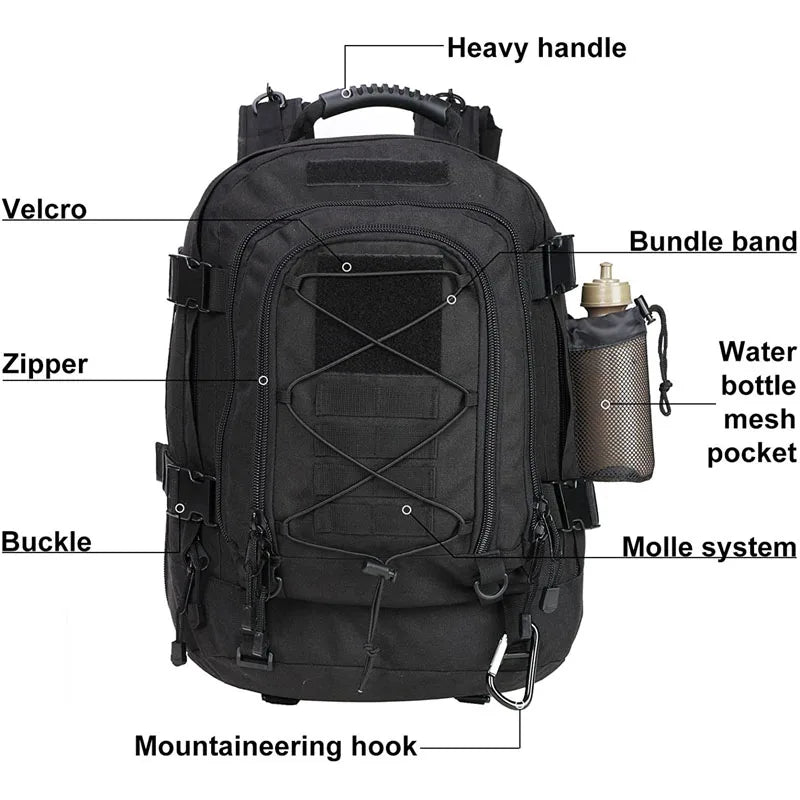 LQARMY Military Tactical Backpack For Outdoor Hiking And Camping