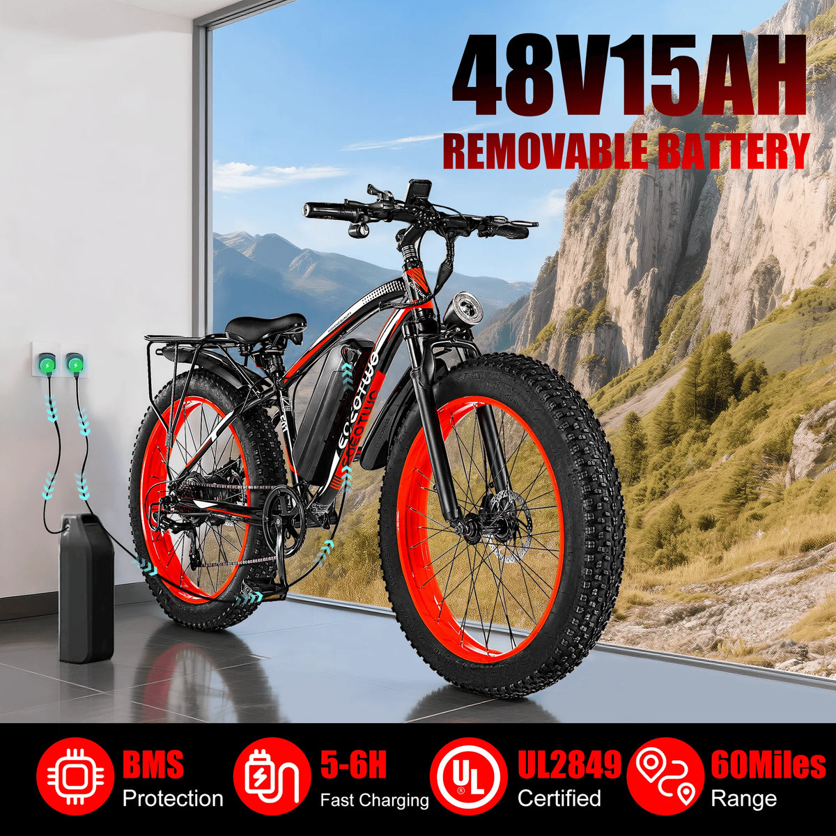 EOEOTWO Heavy Duty Electric Bicycle With Front Suspension