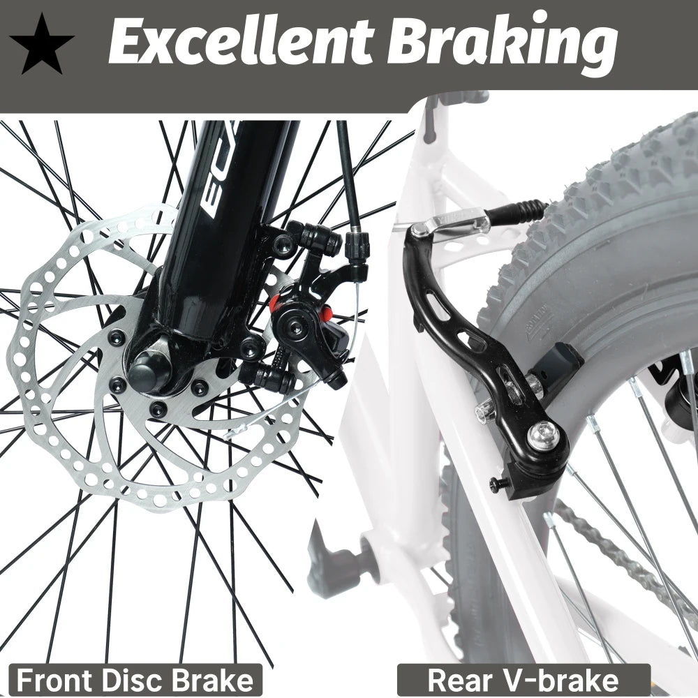 Youth Mountain Bike With 7 Speeds And Front Suspension
