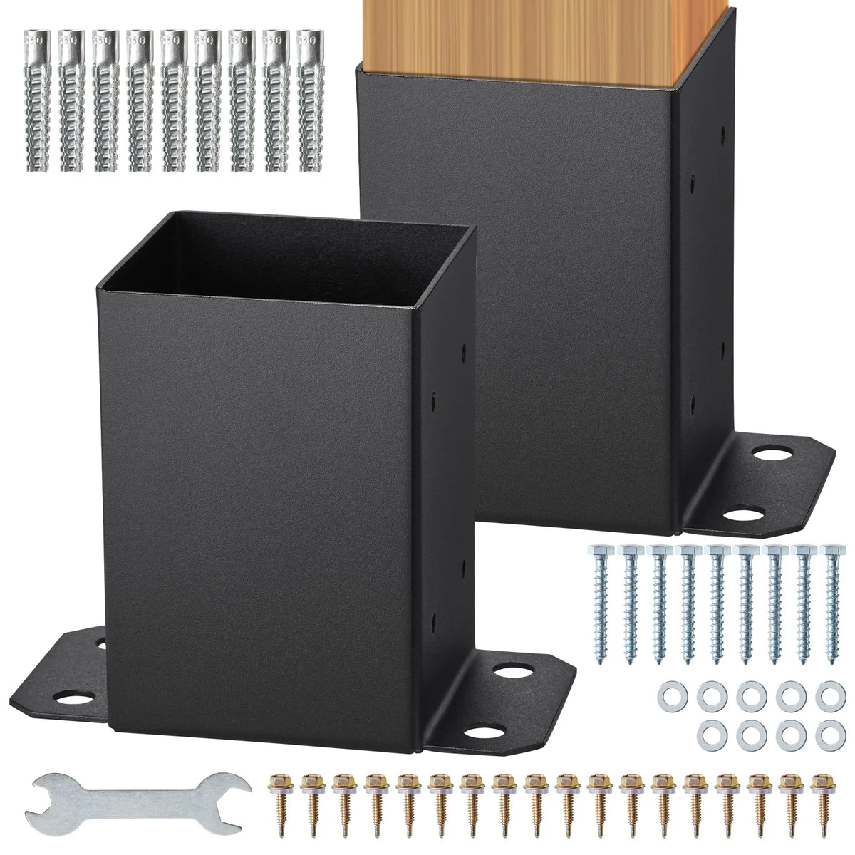 Sturdy Carbon Steel Post Base Brackets for Outdoor Deck Projects
