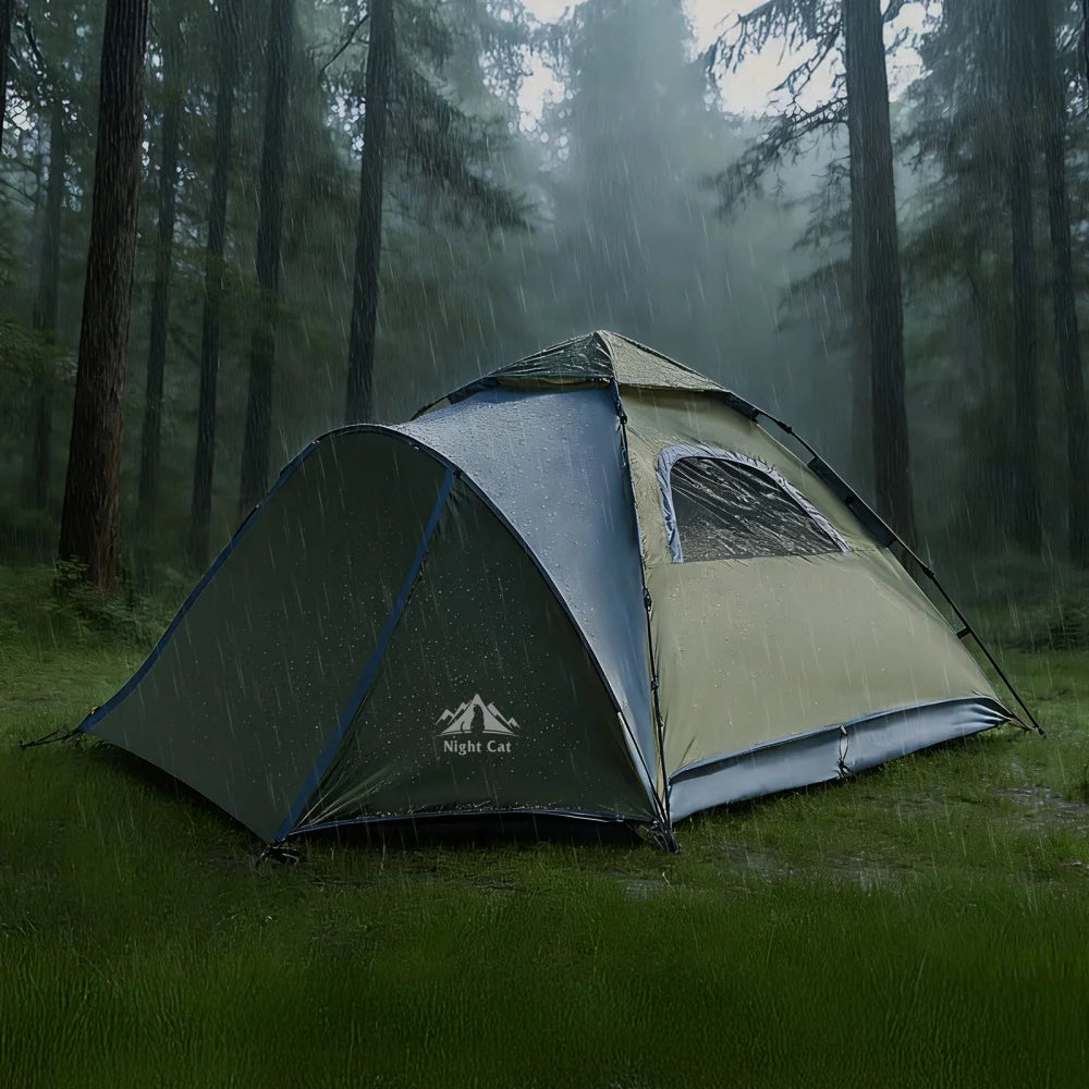 Night Cat Instant Pop Up Camping Tent With Rainfly