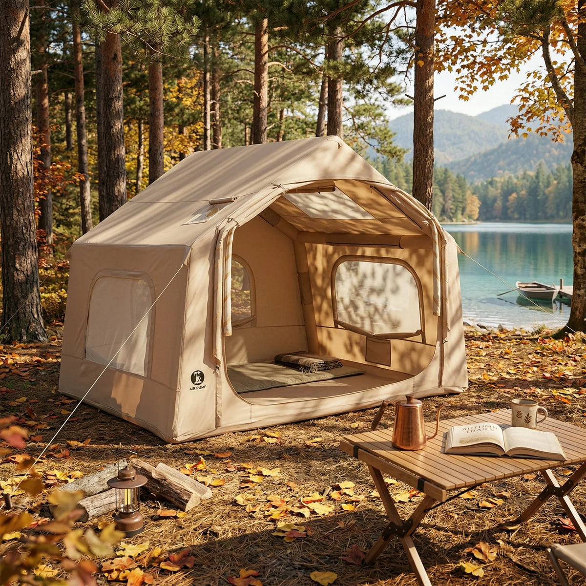 HiMISS Inflatable Camping Tent with Weather Resistant Outdoor Shelter
