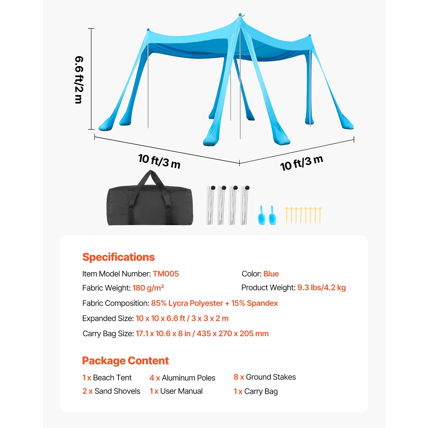 SucceBuy Portable Pop Up Beach Tent With UPF50 Sun Protection