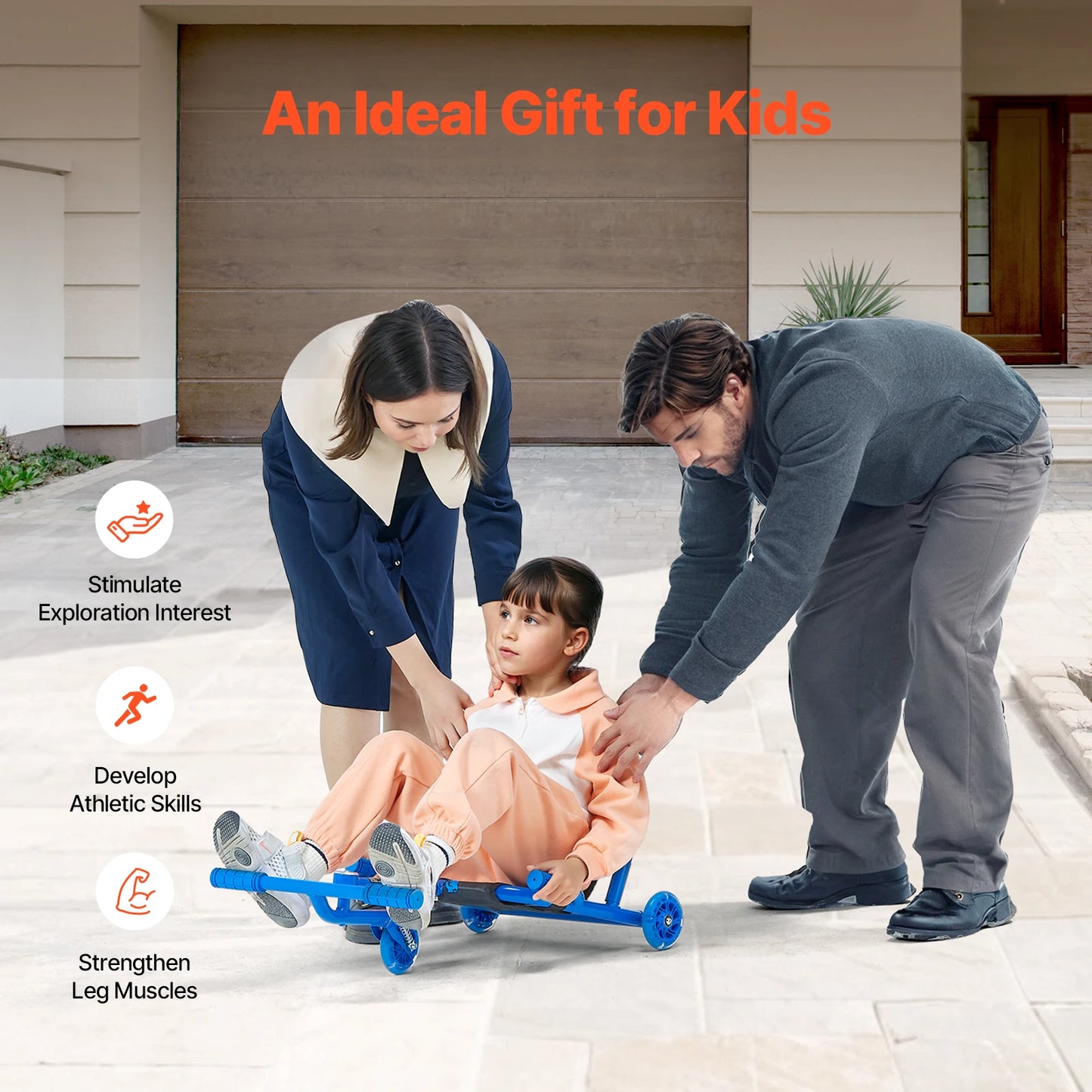 SucceBuy Ride On Scooter Zig Zag Motion Drifting Toy