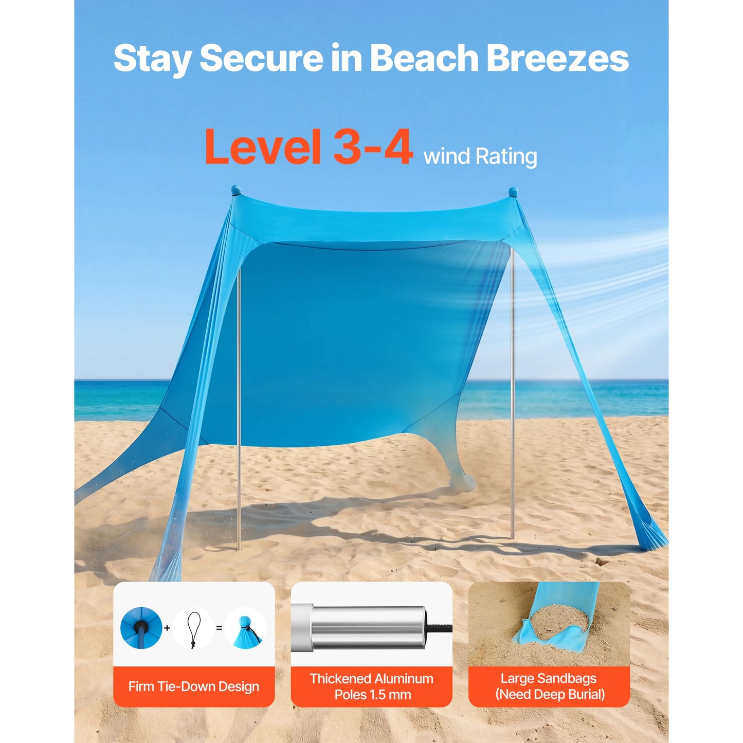 SucceBuy Portable Pop Up Beach Tent With UPF50 Sun Protection