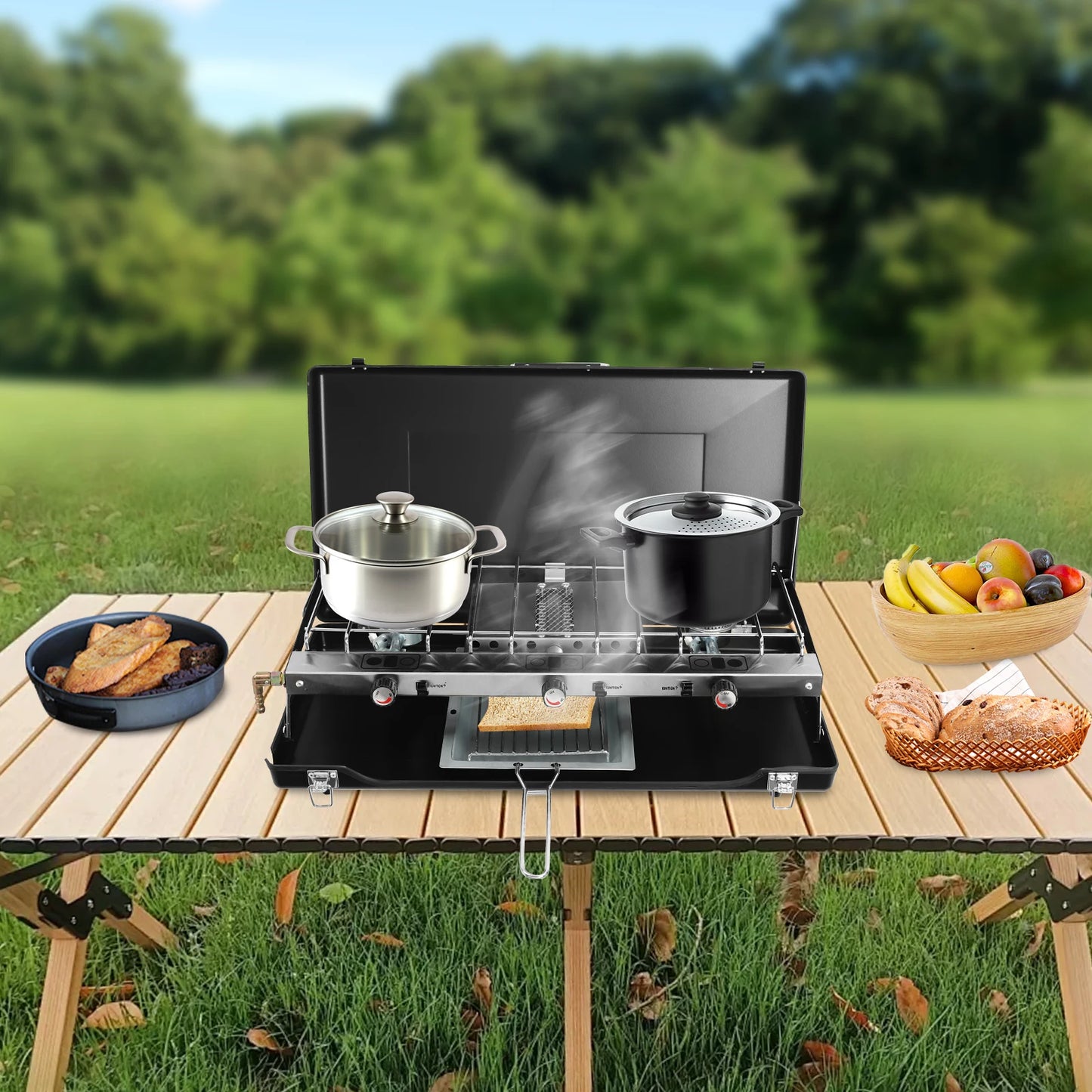 None 4.5kW Gas Camping Stove For Outdoor Cooking Grilling