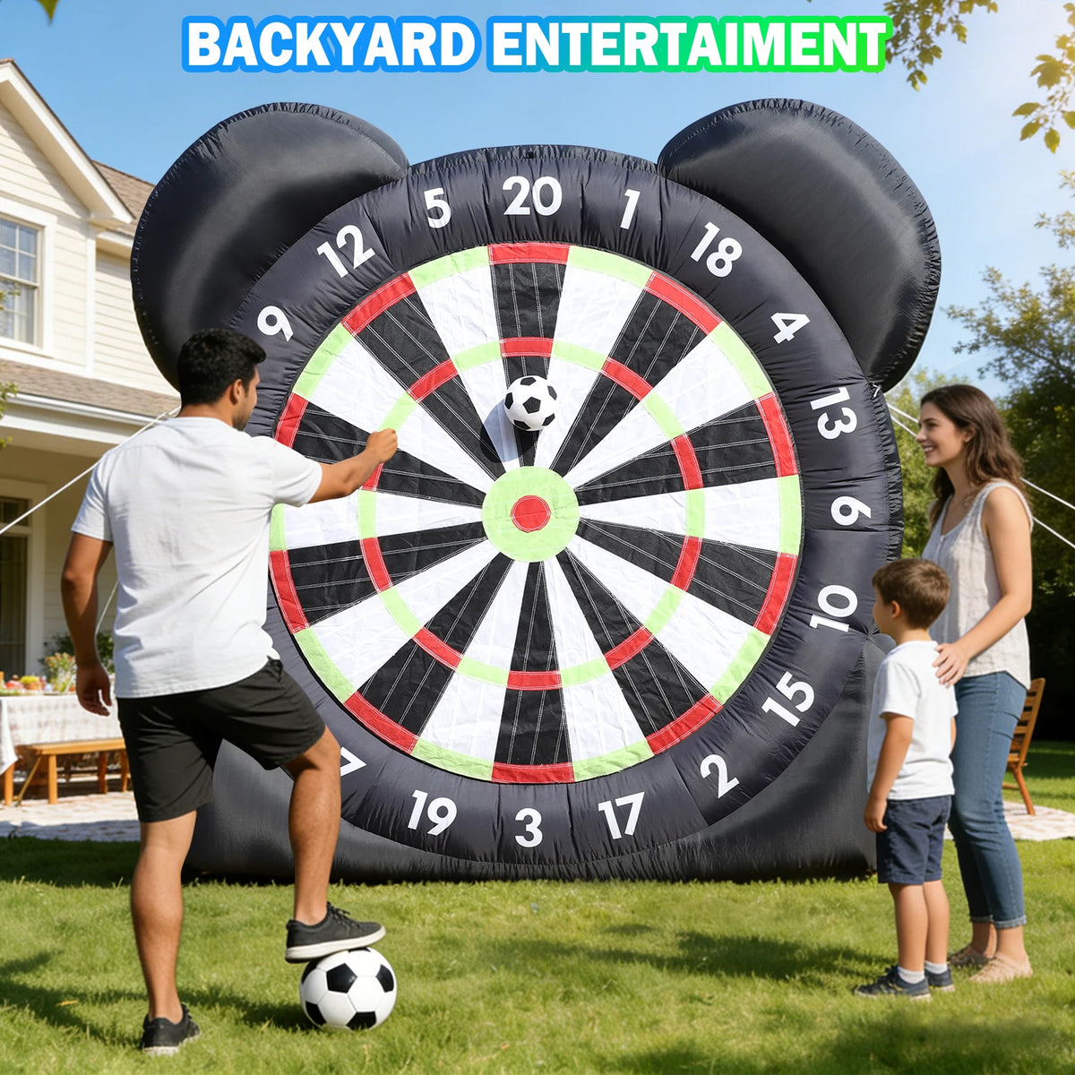 KING INFLATABLE Inflatable Soccer Dart Board for Outdoor Games