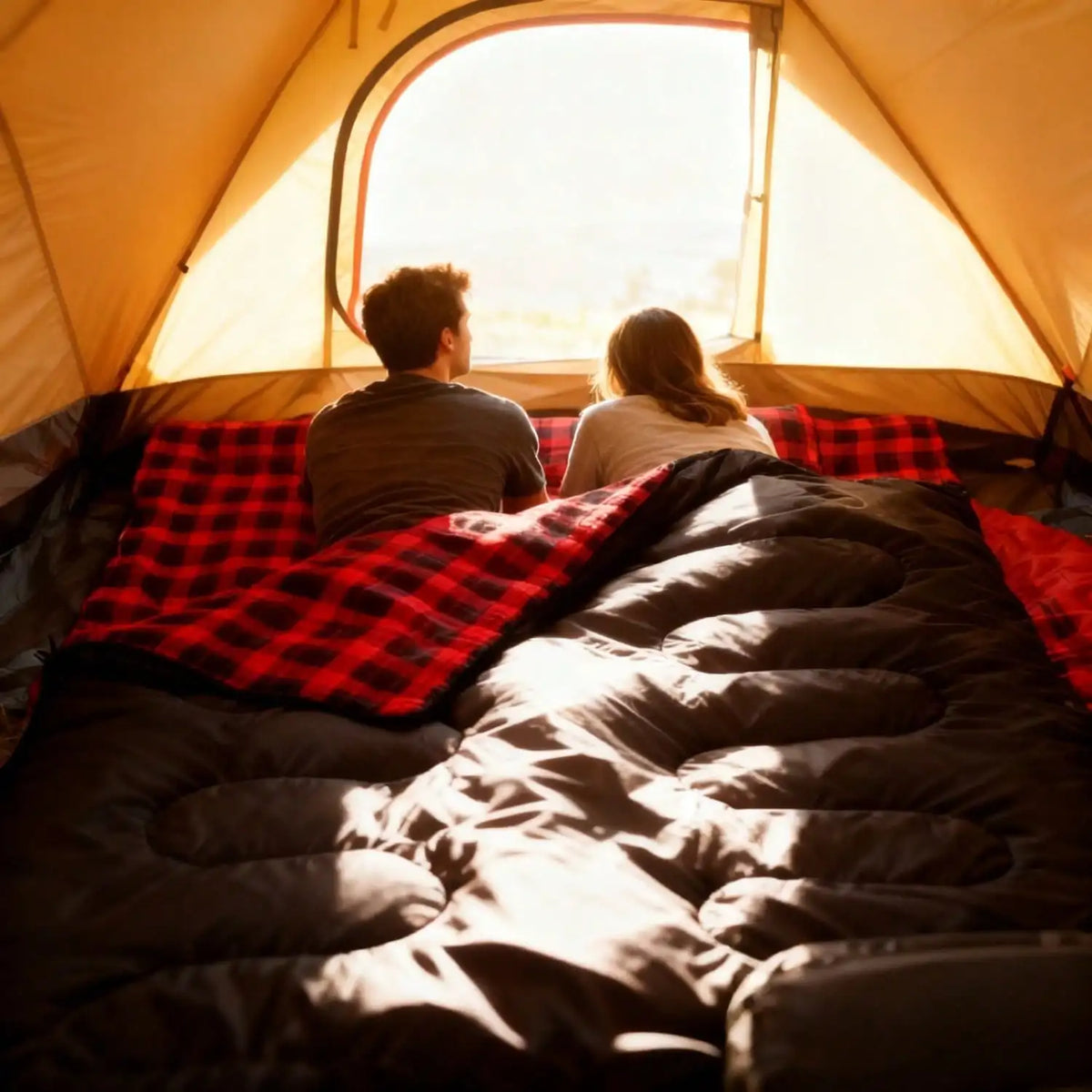 Camping Sleeping Bag for Two Adults With Two Pillows
