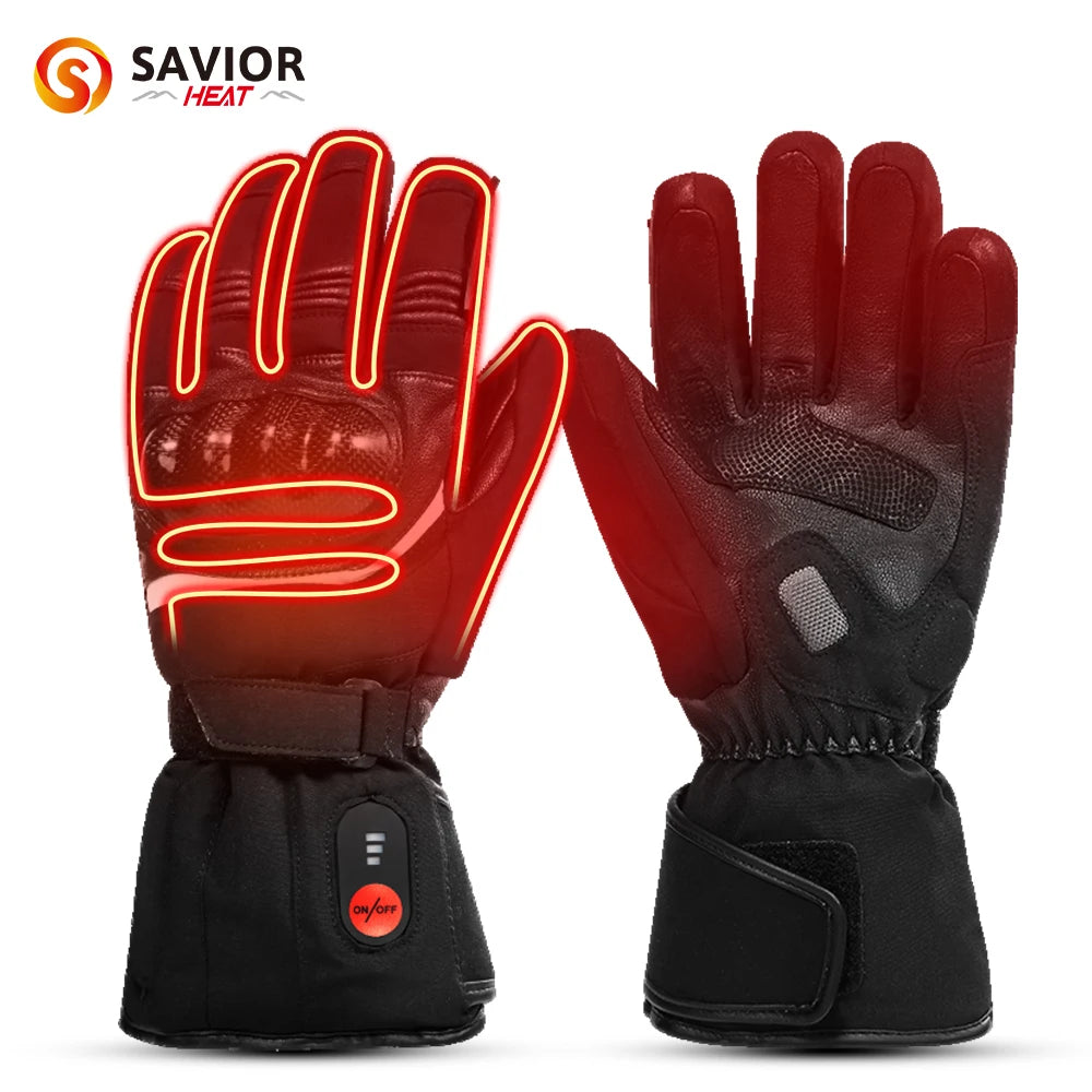 Savior Heat Waterproof Rechargeable Electric Motorcycle Gloves