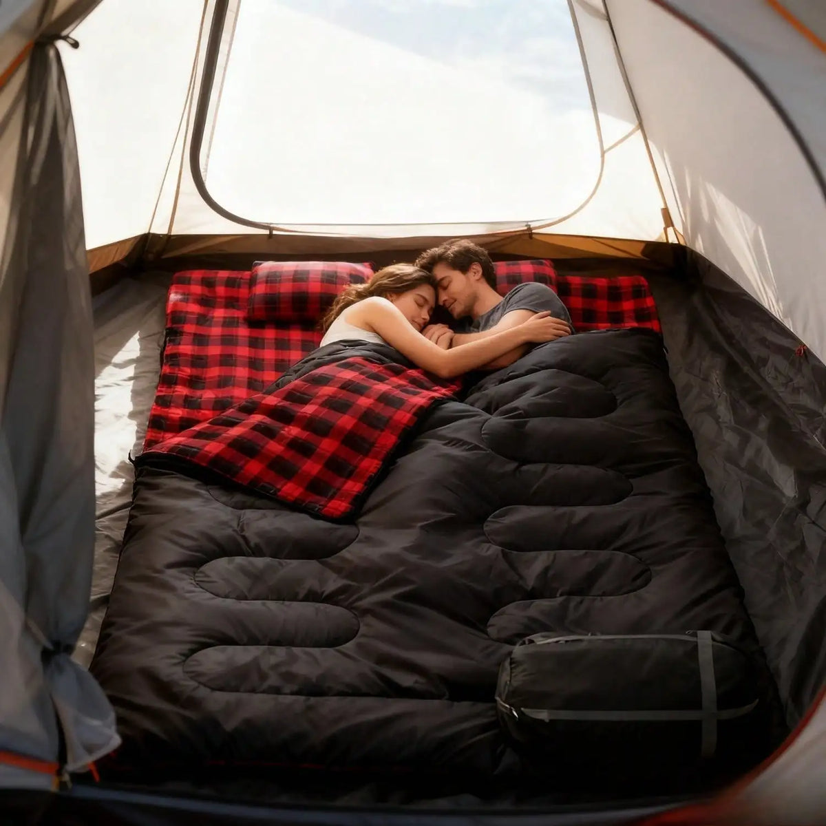 Camping Sleeping Bag for Two Adults With Two Pillows