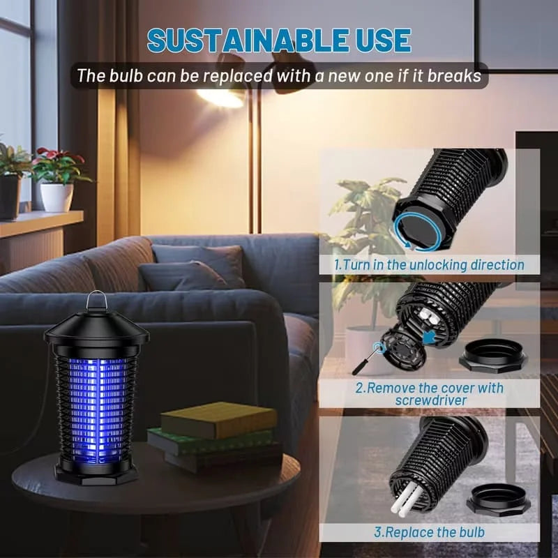 Waterproof Electronic Bug Zapper Lantern For Indoor And Outdoor Use