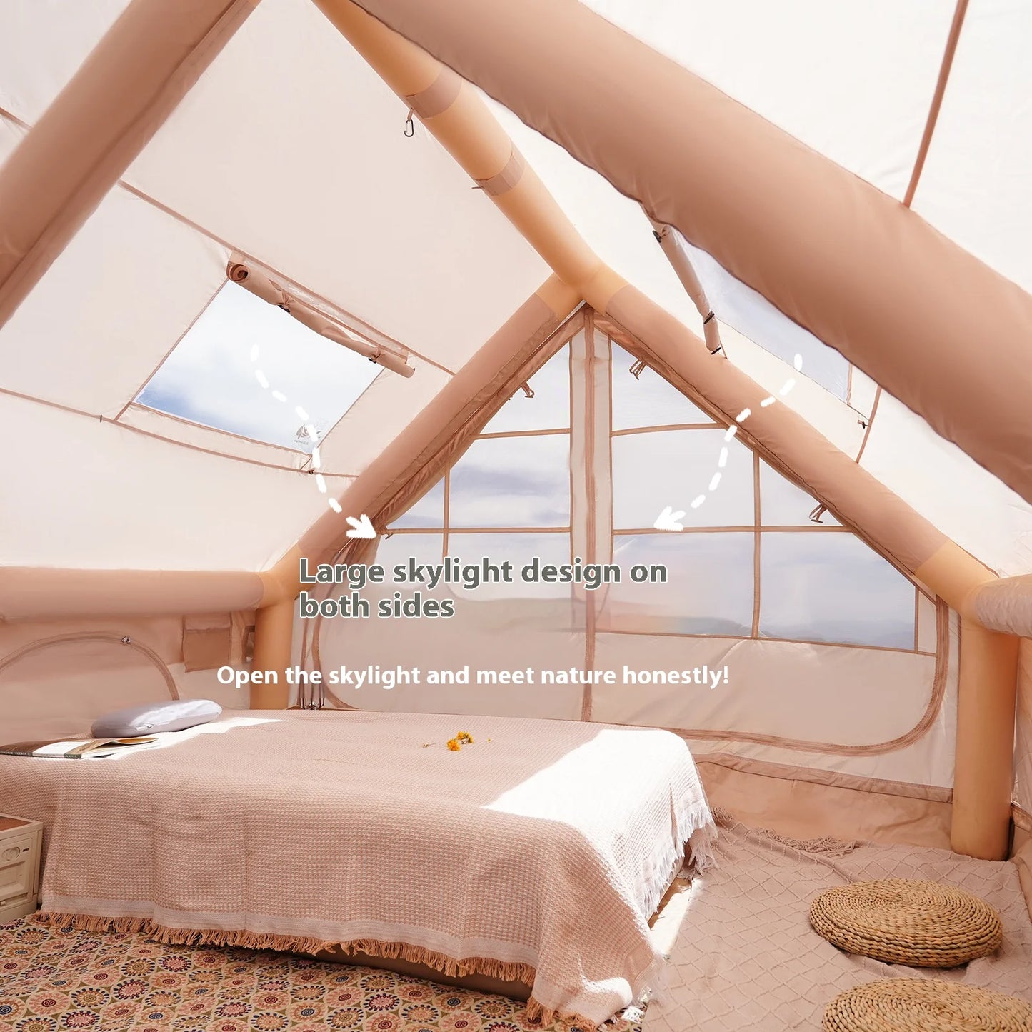 Pakicetus Luxury Inflatable Camping Tent With Integrated Stove Port