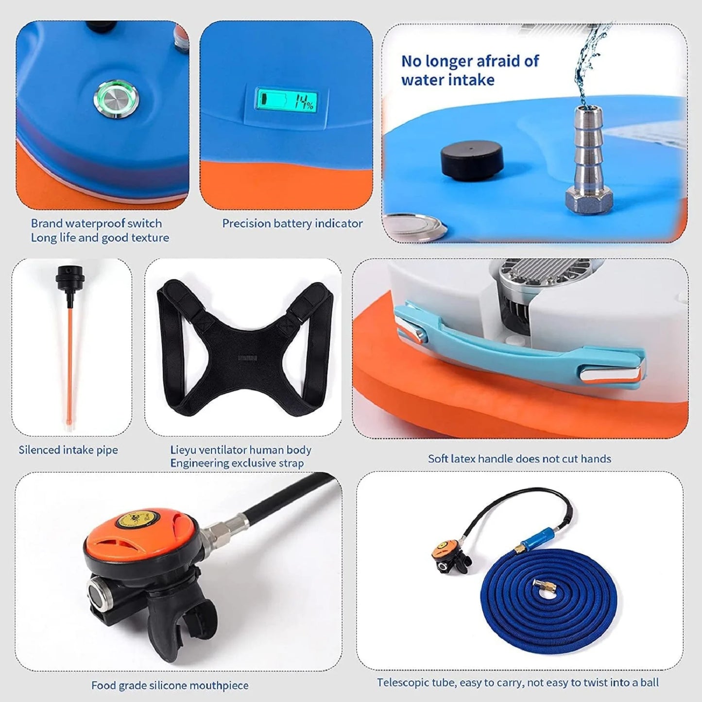 TUDIVING Portable Rechargeable Scuba Diving Ventilator