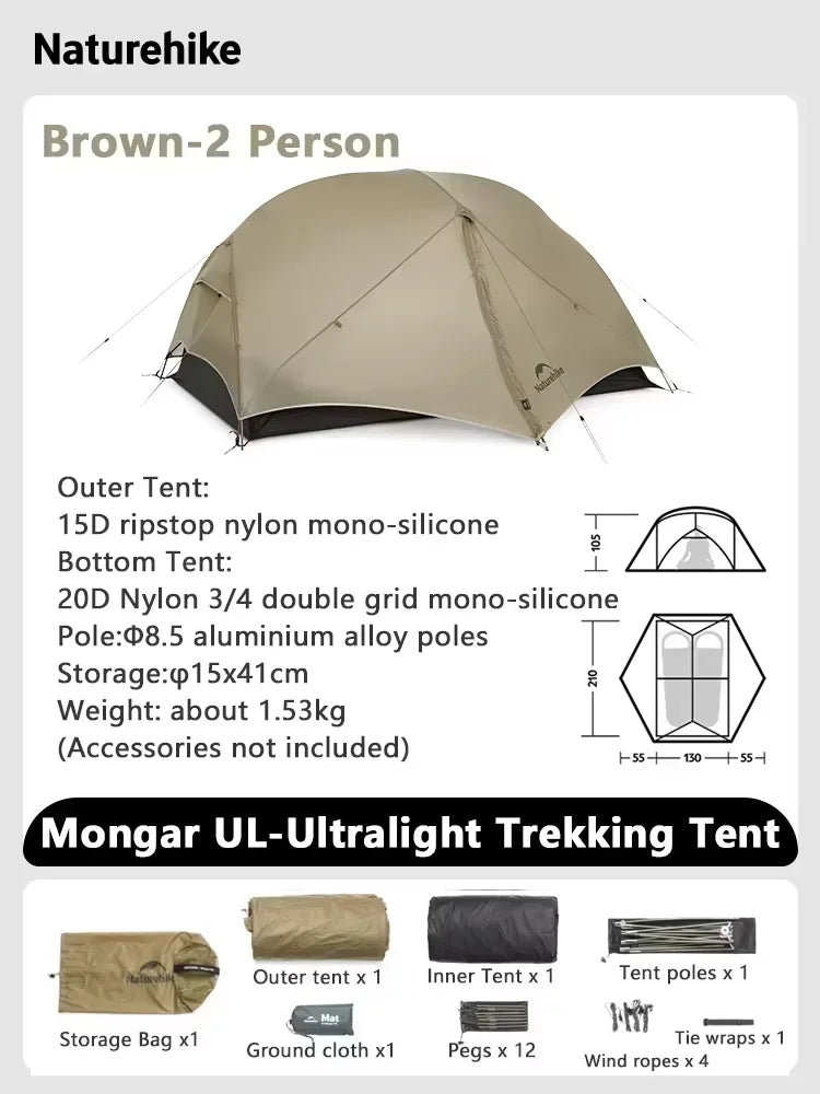 Naturehike Mongar Double Layer Ultralight Waterproof Backpacking Tent