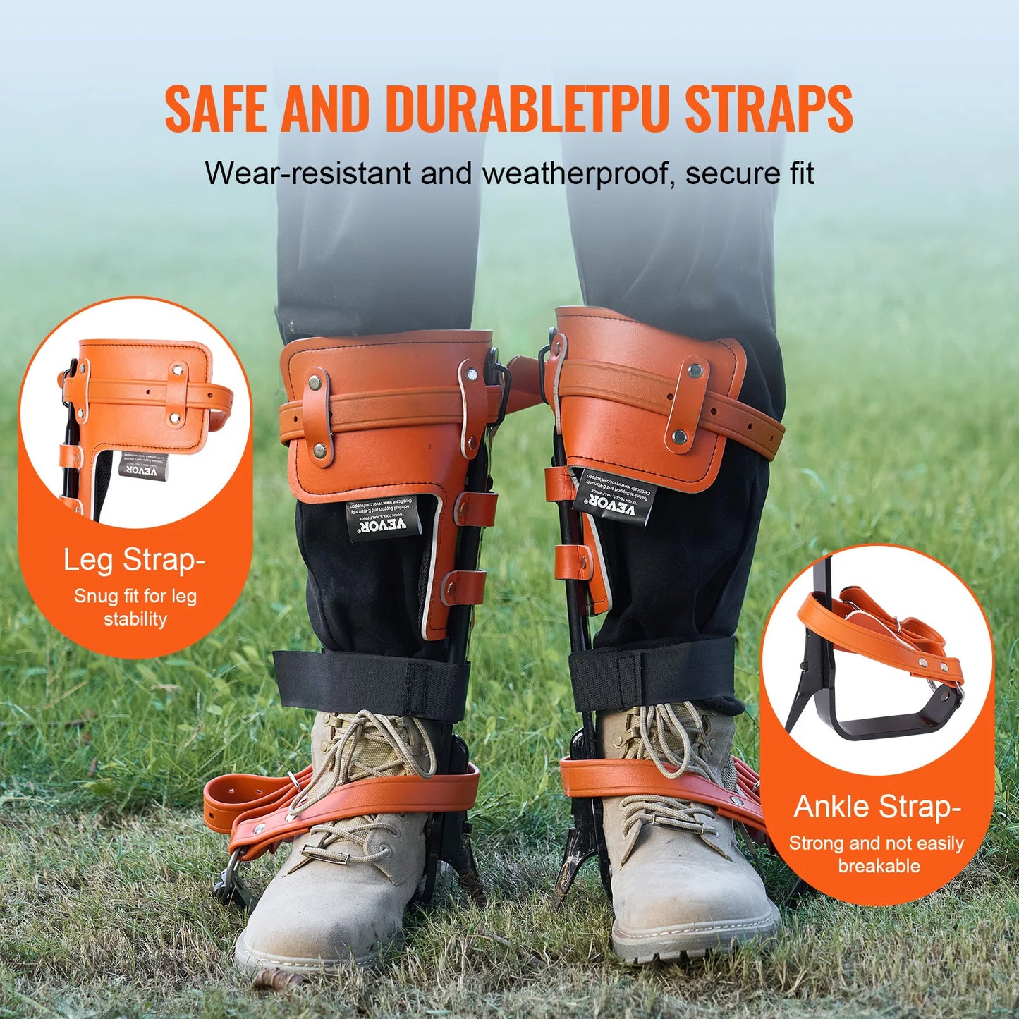 SucceBuy Steel Tree Climbing Spikes With Durable Safety Gear