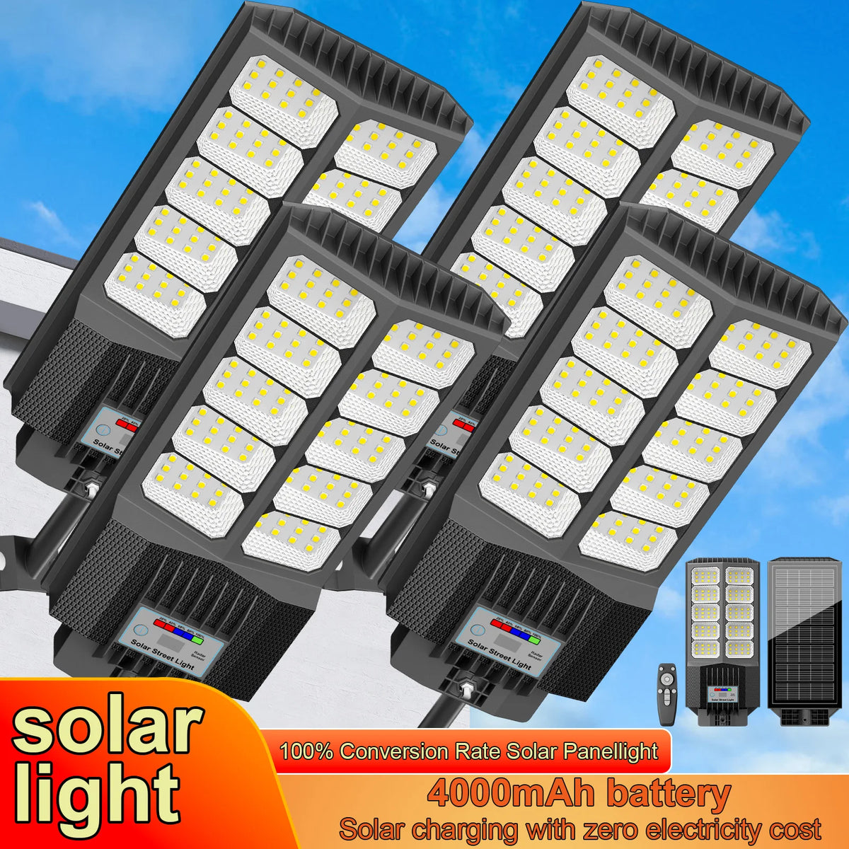 Solar LED Street Lights With Motion Sensor And Remote Control