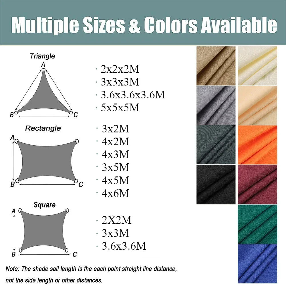 Waterproof Outdoor Shade Sail Canopy For Garden Patio