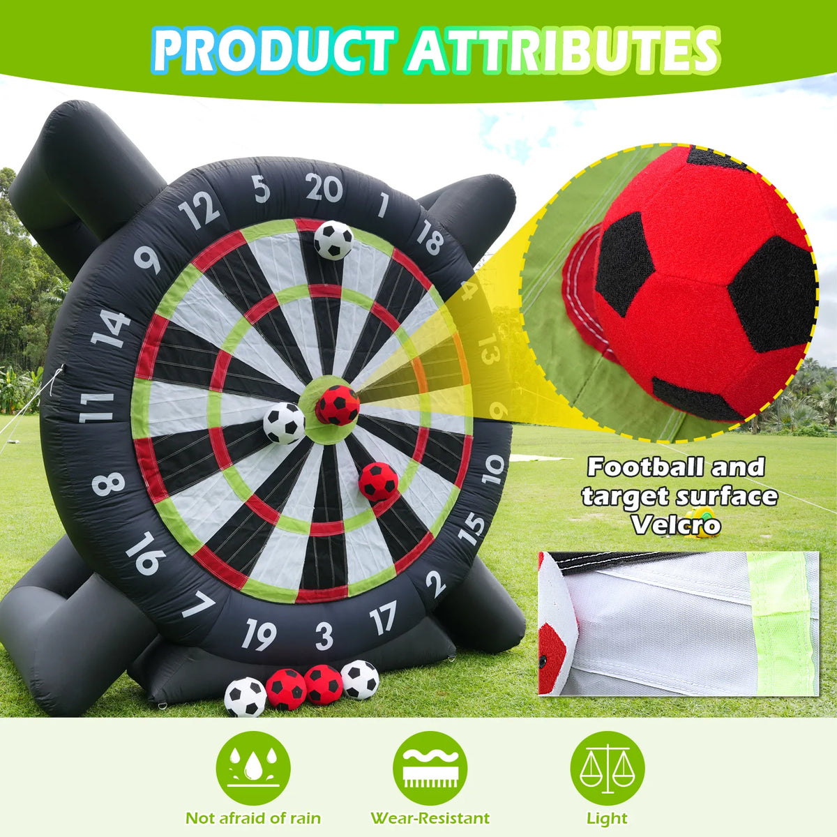 KING INFLATABLE Inflatable Soccer Dart Board for Outdoor Games