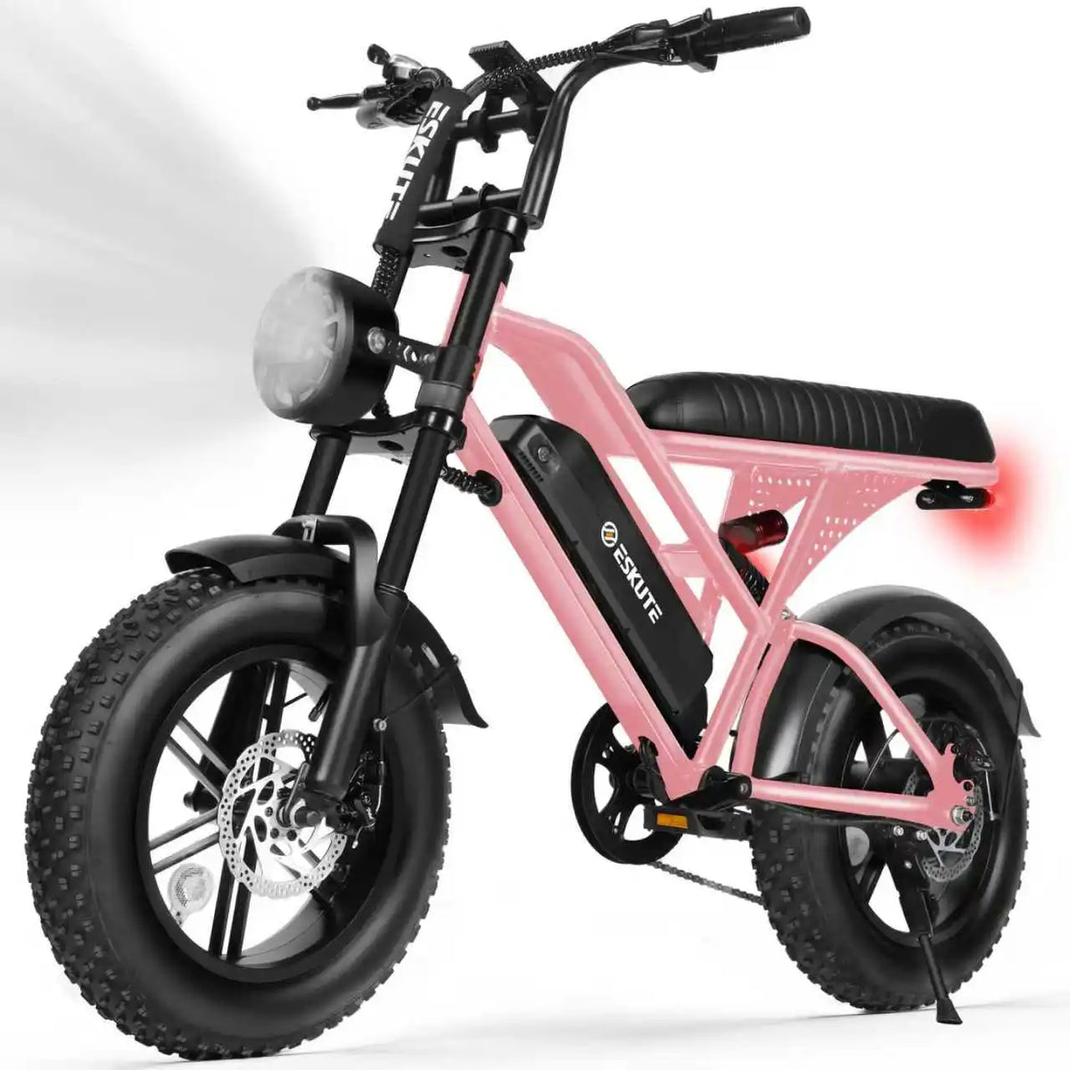 Eskute V100 Electric Dirt Bike, 1500W Peak 20MPH+ 48V13Ah Battery Motorcycle, All Terrain Dual Suspension E Bike , Ebike Up to 60 Miles Range, 16"x4" Fat Tire,  7-Speed，UL2849
