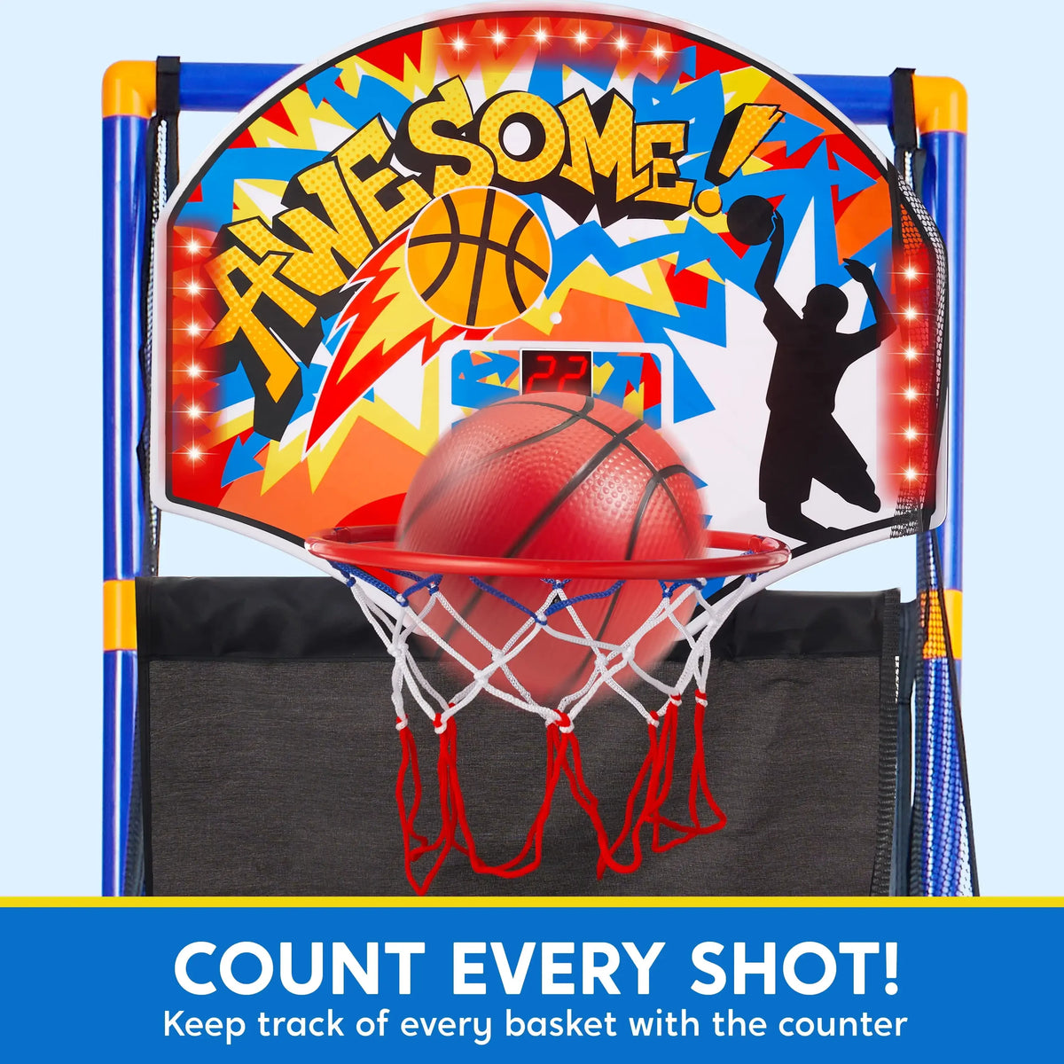 Joyfy LED Scoring Arcade Basketball Game Adjustable Height Hoop