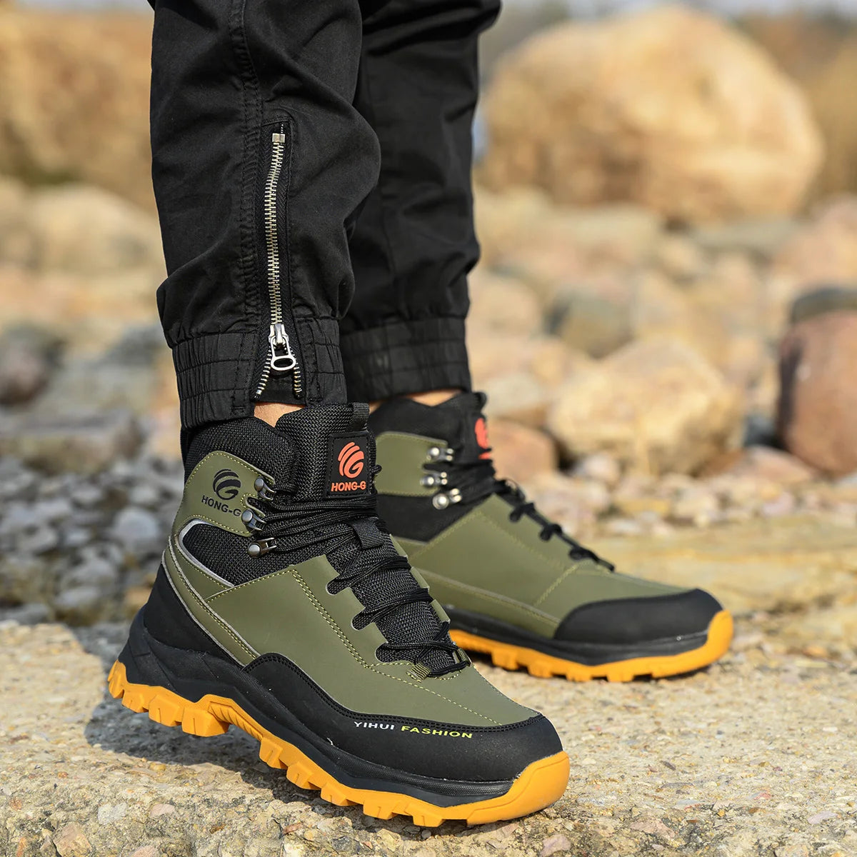 VEIGAR Men's Protective Steel Toe Safety Work Boots