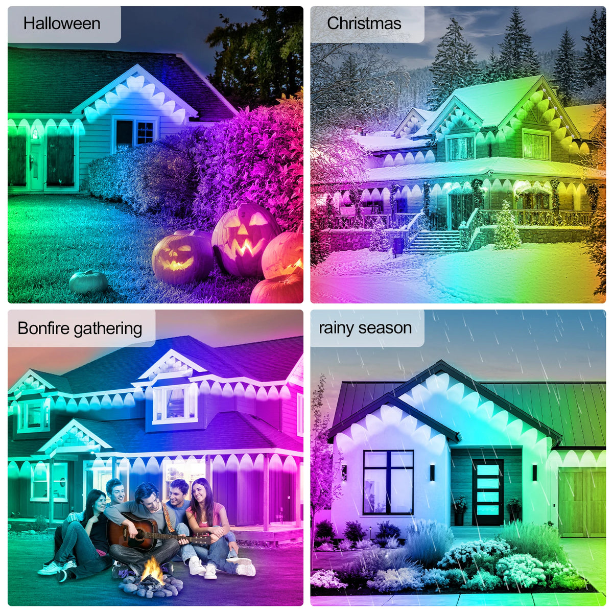 RCUICA Smart RGB Permanent Outdoor Roof Lights With App Control