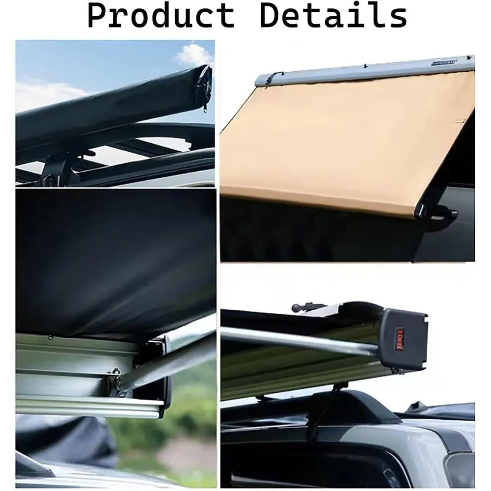 Vehicle Awning Roo Rack Pull-Out Tent Sun Shade UV50+, Retractable Car Side Awning or SUV Outdoor Camping & Overland, W/Waterpro