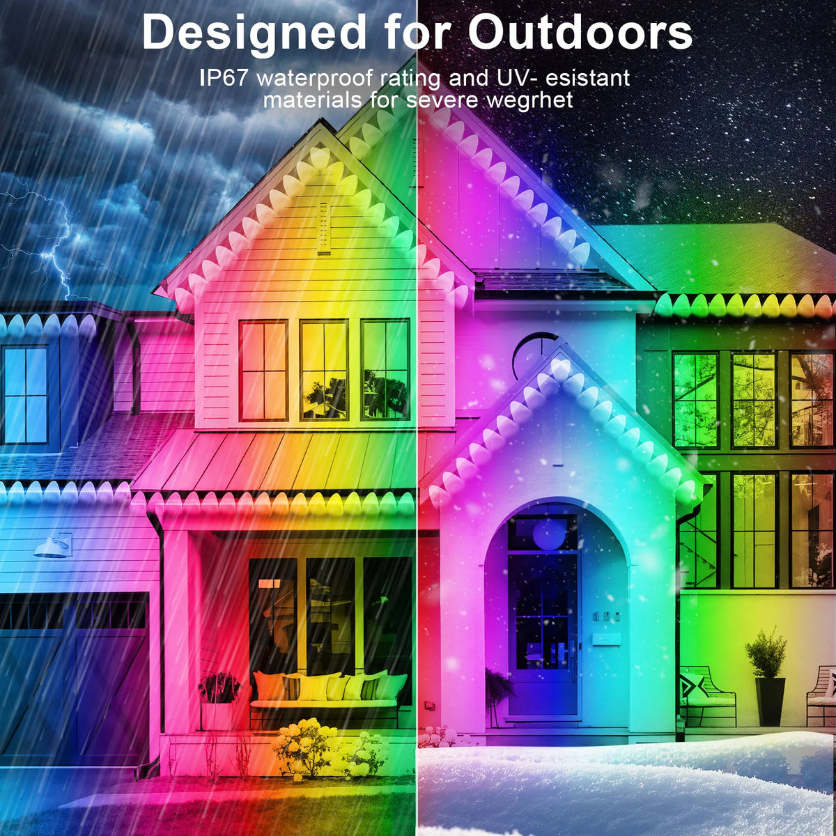 RCUICA Smart RGB Permanent Outdoor Roof Lights With App Control