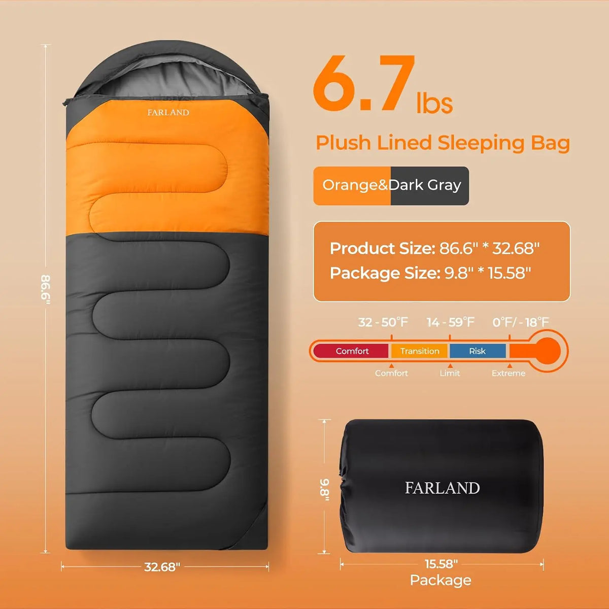 Adult Sleeping Bags for Cold Weather Camping, Fleece-Lined