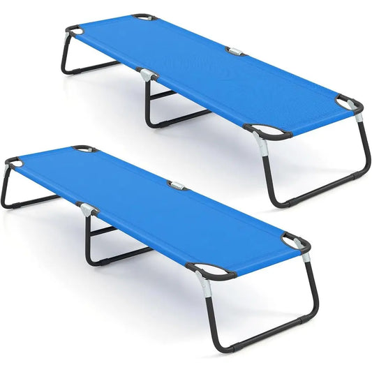 olding Camping Cot 2 Pack, Portable Ultralight Compact Sleng Cot Bed or Adults with rd abric, or Outdoor Travel Backpacking Hiki