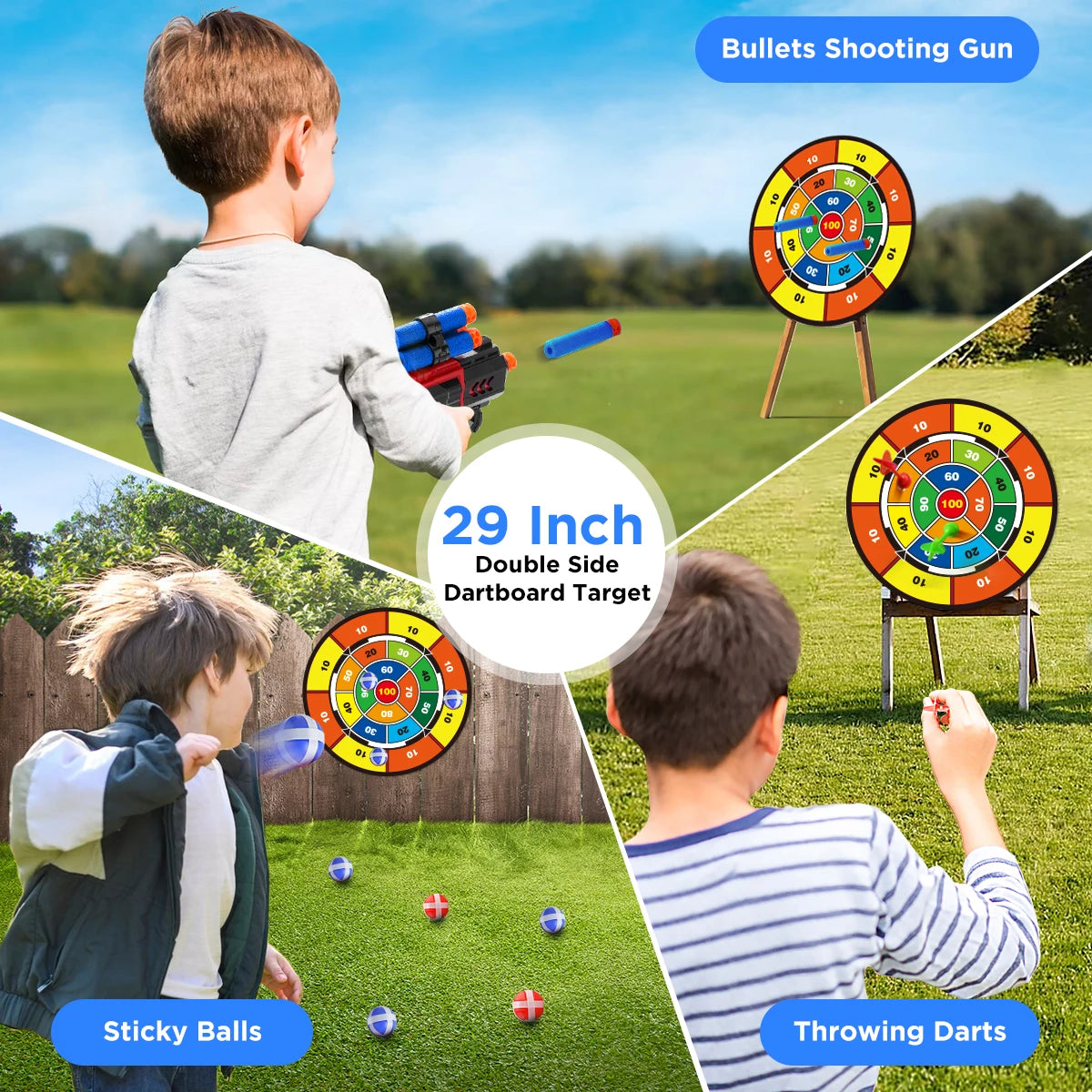 VATOS 2X Bow Arrow Gun Toy For Kids Archery Target Game